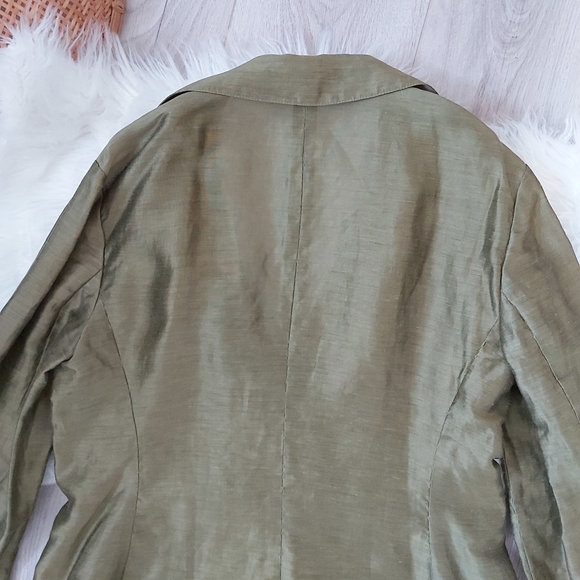 Emanuel Ungaro Linen-Blend Dustier Blazer Jacket - Picture 3 of 10